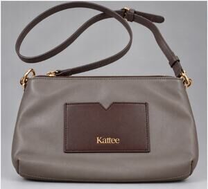 Kattee Women's Small Leather Crossbody Bag Tan Gray Burgundy Brown